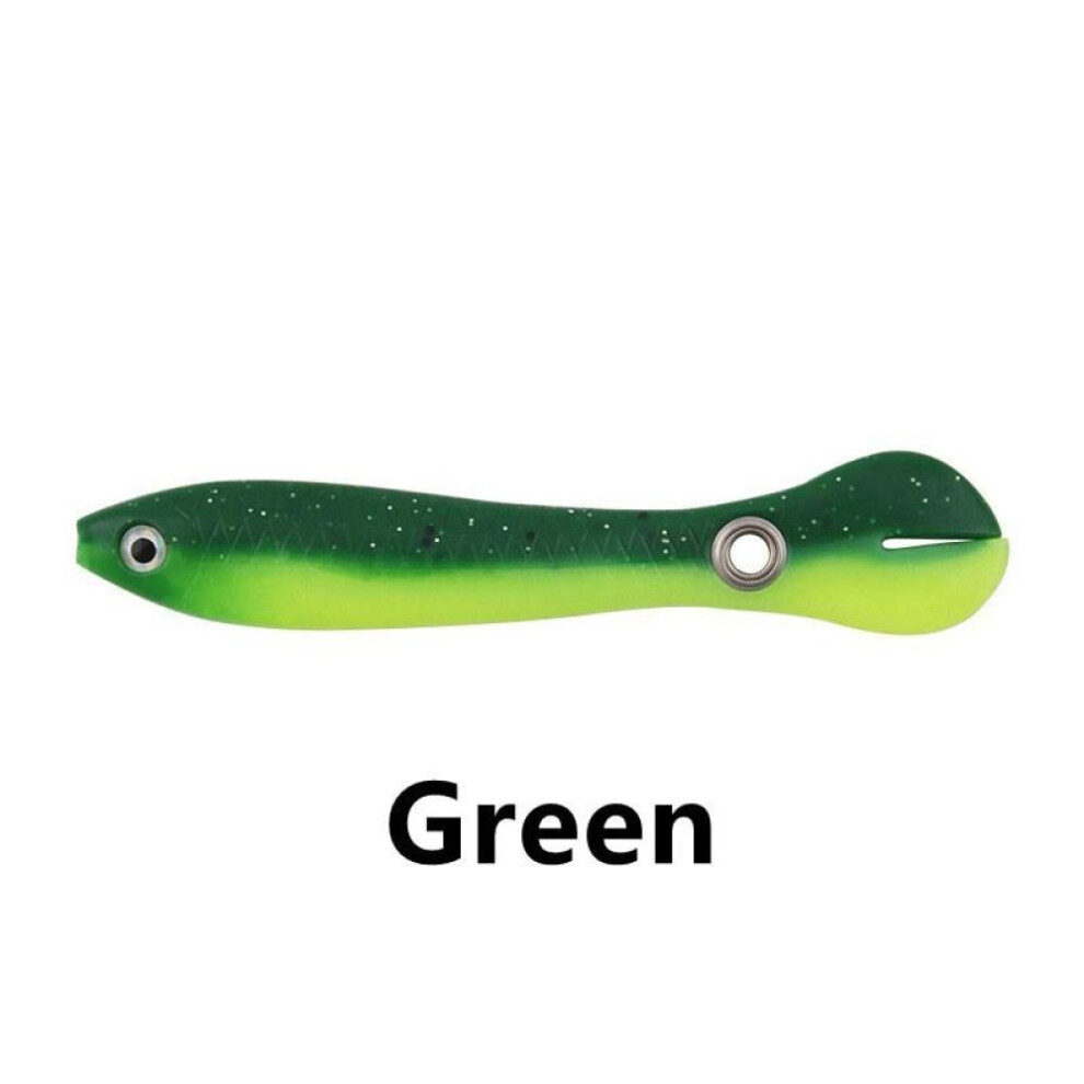 (green, 1 pc) 1/5pcs Fishing Soft Lure Bait Jigging Bait Can Bounce With Slip Mechanism Artificial Swimming Soft Fishing Bait For Bass/trout/pike 10cm 6g