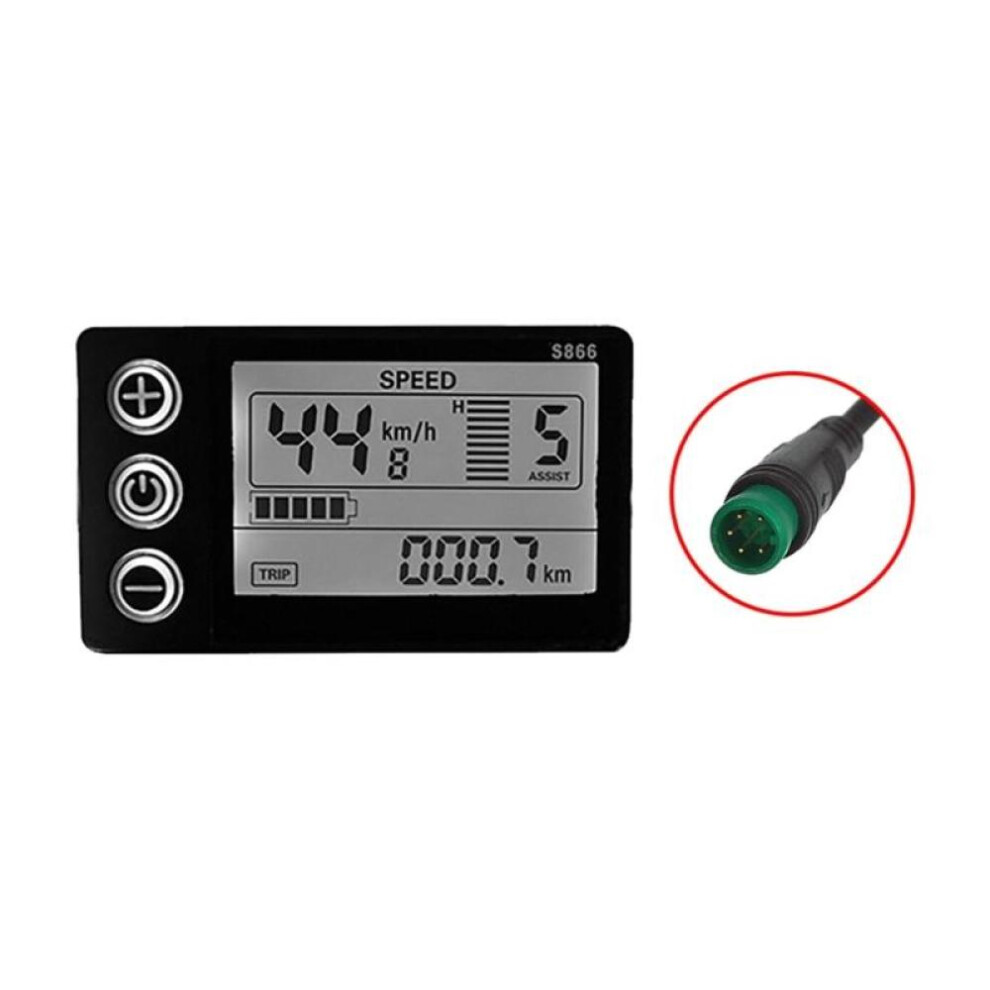 Electric Bicycle Display 24v/36v/48v Waterproof Lcd Display S866 Controller Panel Dashboard Display For E-bike Scooter