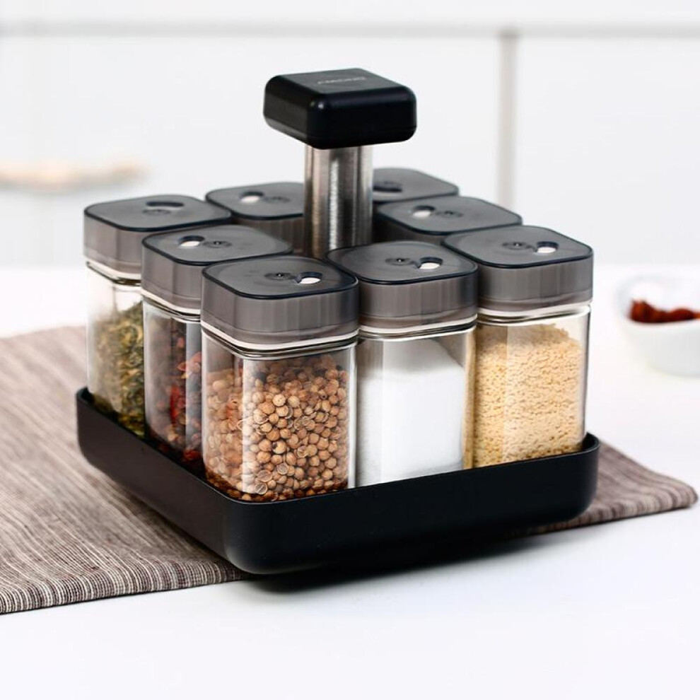 Rotating Seasoning Bottle Set Food Storage Jar Modern Design Clear Glass Food Storage Jar Seal,coffee,spice Container