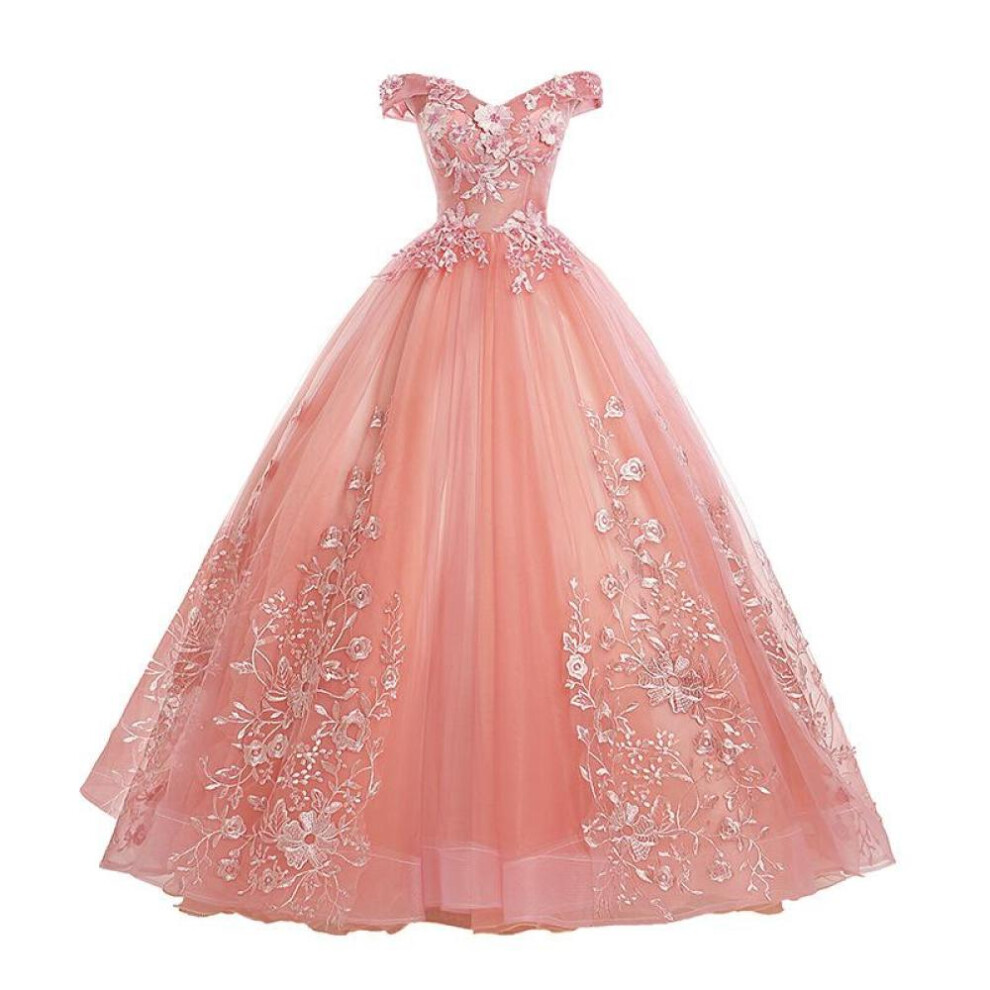 (pink, XXXL) Pomp Skirt Annual Meeting Host Catwalk Evening Gown Long Student Dress Woman