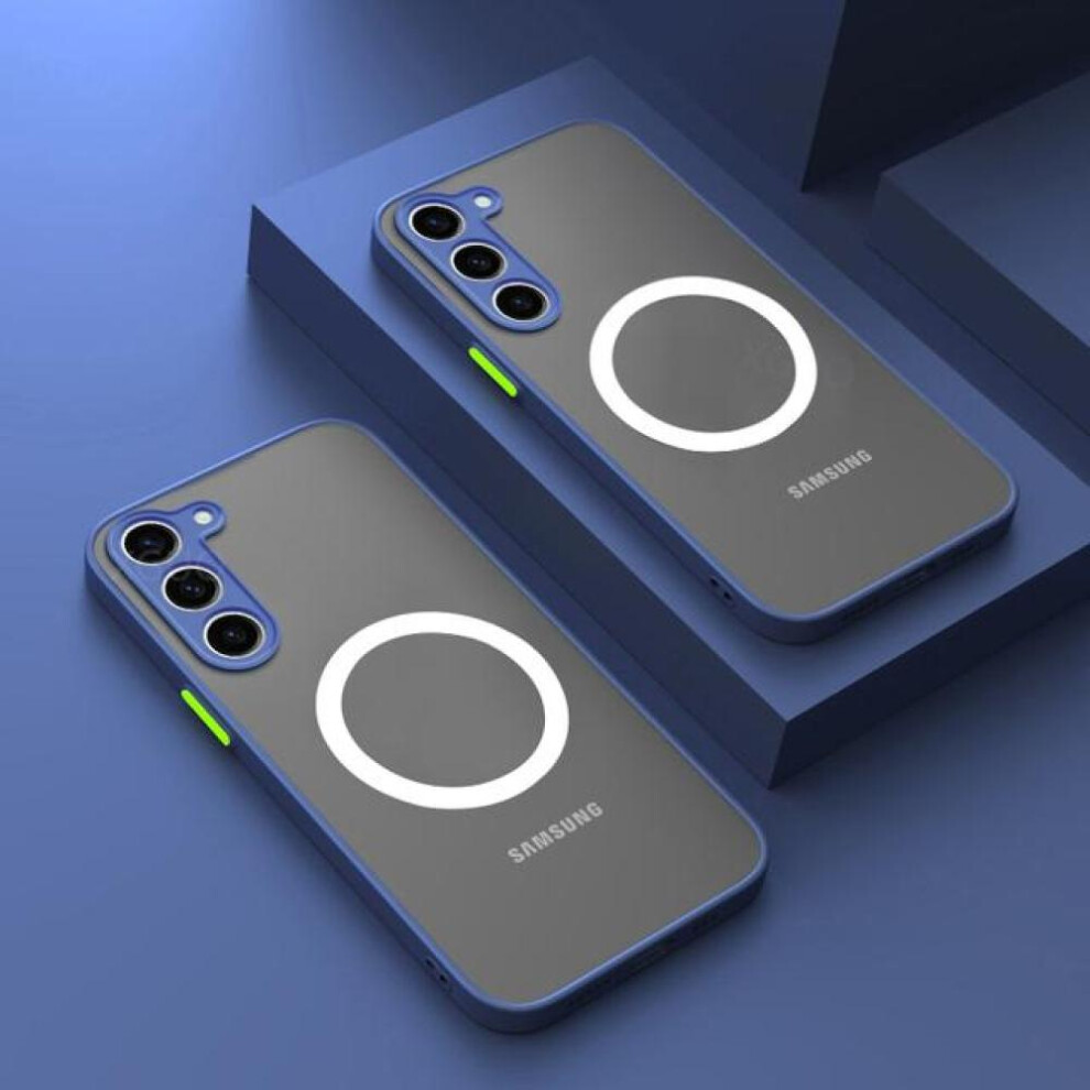 (, Samsung Galaxy S23 Plus) Matte Magnetic Case For Samsung Galaxy S23-S25 Ultra Plus Blue 6095072718834