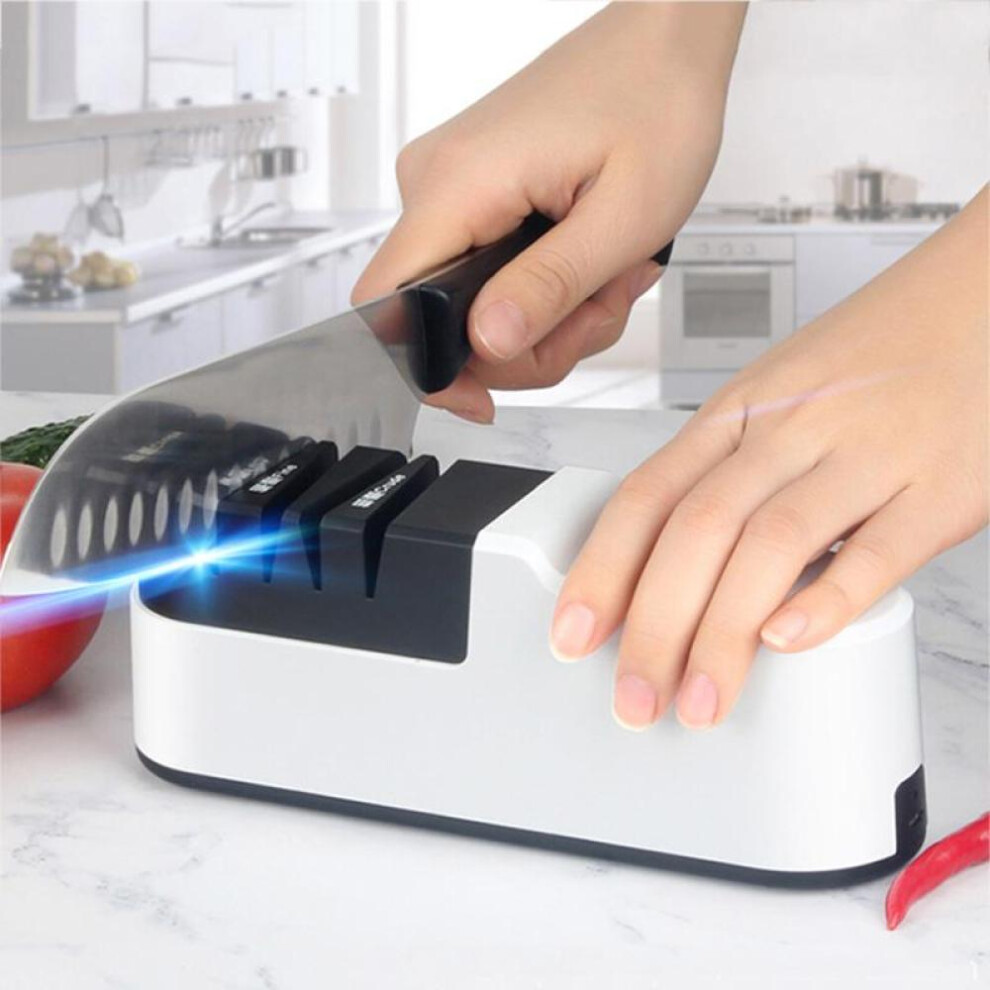 (as the picture) Electric Knife Sharpener Automatic Adjustable Usb Rechargable Kitchen Knives Scissor Household Fast Sharpening Kitchen Tools