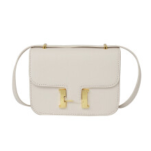 (White) Mini H buckle chain tofu small square bag new high-end texture crossbody bag