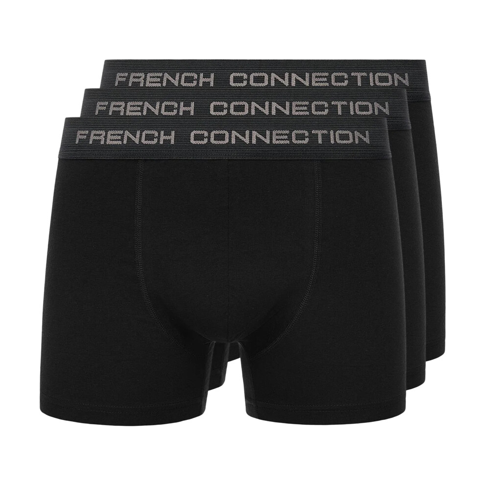 (XL, Black) French Connection Mens FCUK1 Boxer Shorts (Pack of 3)