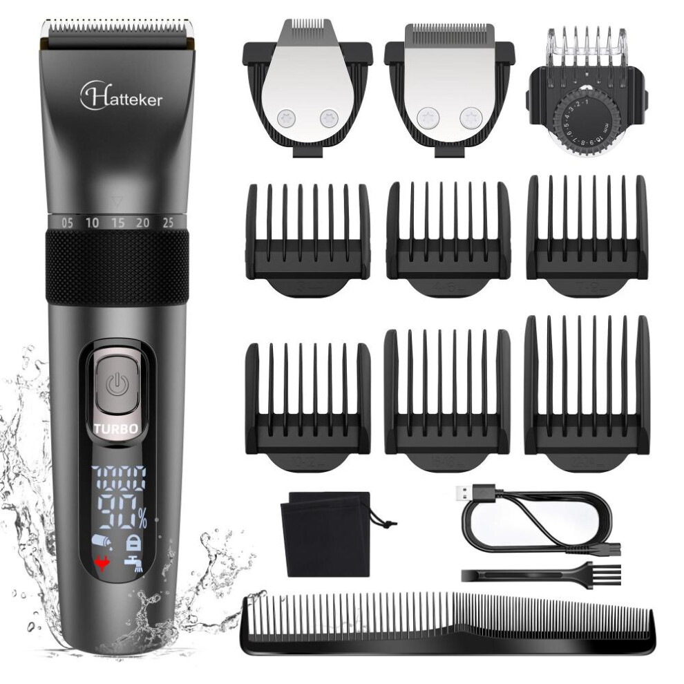 Hatteker Professional Hair Clippers Hair Trimmer For Waterproof Grooming Kit Usb Charging Haircut Machine Men's