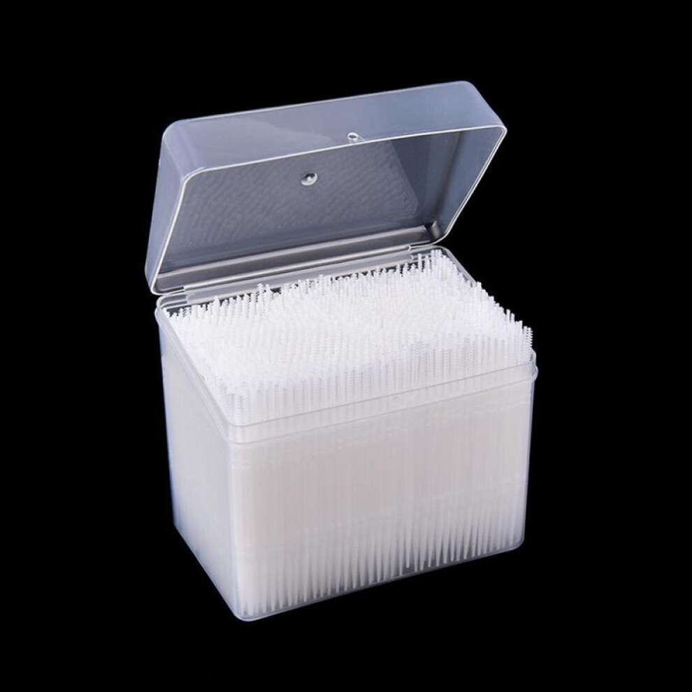 (A) 1100 Sticks/box Pale Toothpicks 2-way Interdental Toothbrush Pick Plastic Dental Picks Mouth Hygiene 6.5cmtoothbrushes