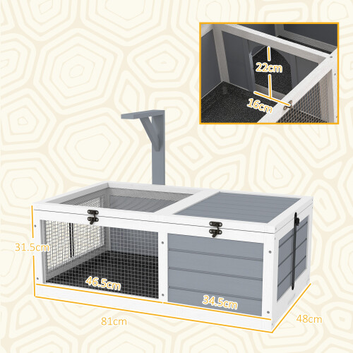 PawHut PawHut Tortoise Enclosure w/ Run, Lamp Holder, Pull-Out Trays, Hideaway 1