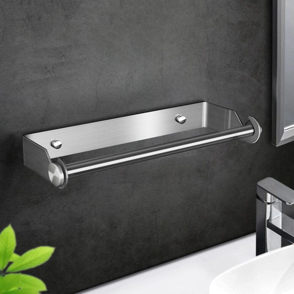 (as the picture) Wall Mounted Stainless Steel Kitchen Roll Holder No Drilling Paper Roll Holder Roll Holder Wall Roll Holder For Kitchen Cupboard Bathroom Sink