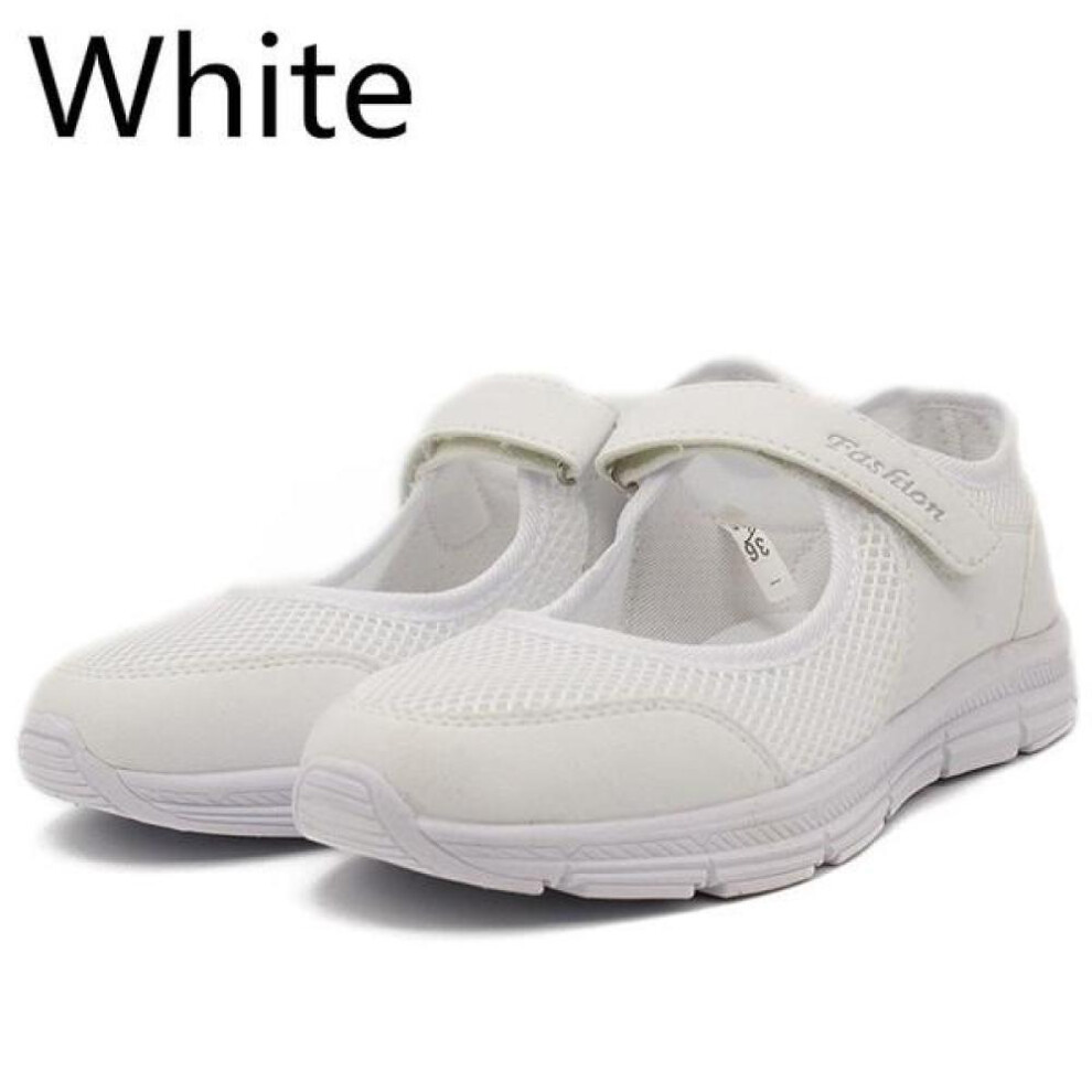 (white, 35) Spring Summer Women Casual Sneakers Mesh Breathable Shoes Comfortable Running Shoes Fitness Shoes Walking  (size 35~42)