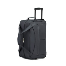 (Grey) Trolley Duffel Bag 55L Foldable Soft Luggage With Multi Compartment