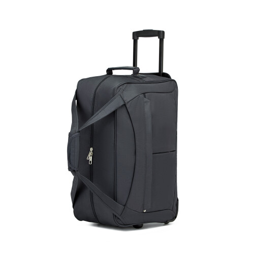(Grey) Trolley Duffel Bag 55L Foldable Soft Luggage With Multi Compartment
