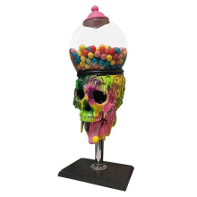 Bubble Gum Machine Colorful Skull Candy Dispenser Halloween Desktop Ornament For Home Living Room
