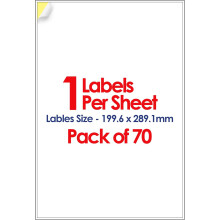 (1 Per Sheet [70 Stickers]) A4 Address Labels Self Adhesive White 70 Sheets Paper Laser Printer Inkjet Sticker