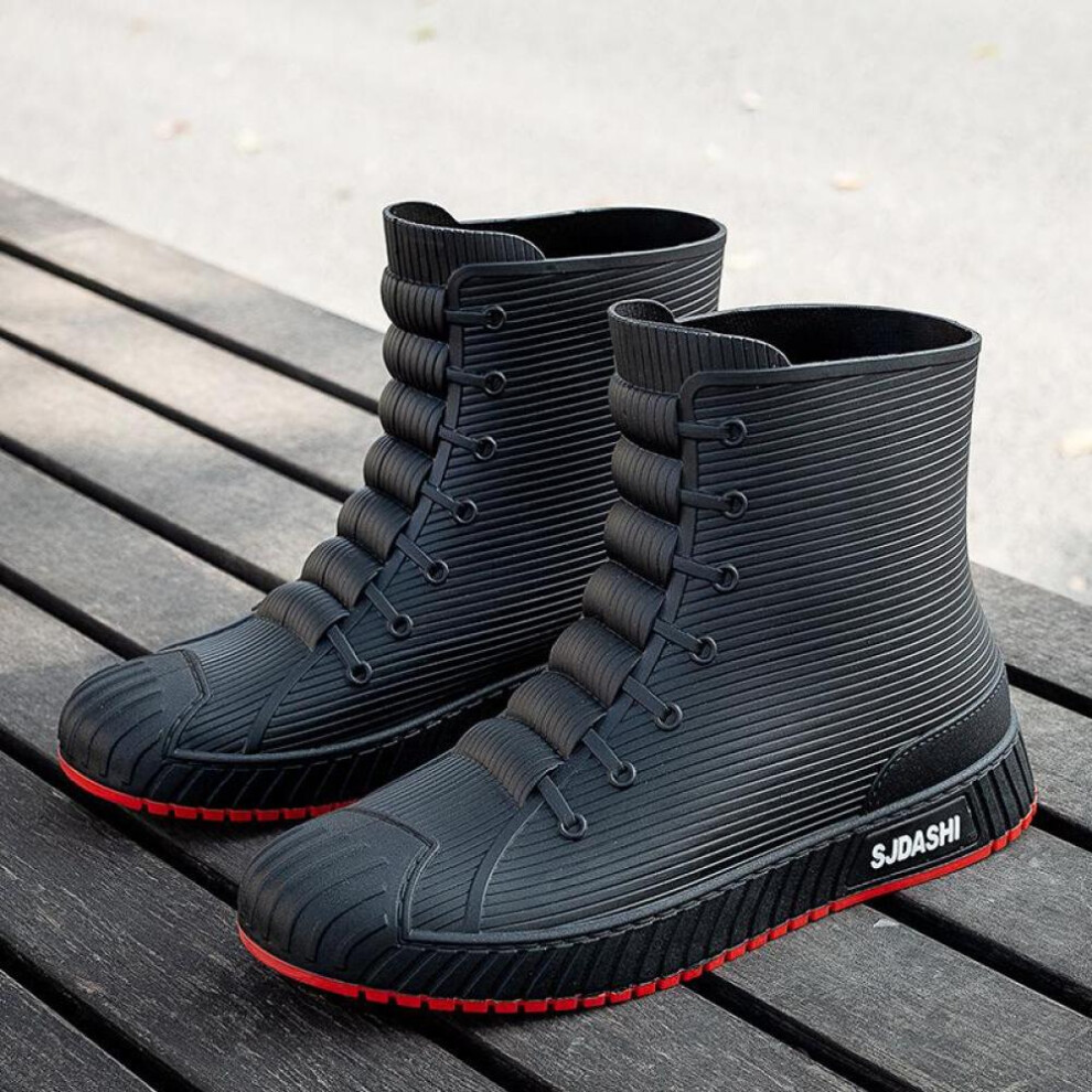 (red, 42) Men&apos;s And Women&apos;s Casual All-in-one Short Tube Waterproof And Non-slip Comfortable Wear-resistant Wear Lightweight Rain Boots