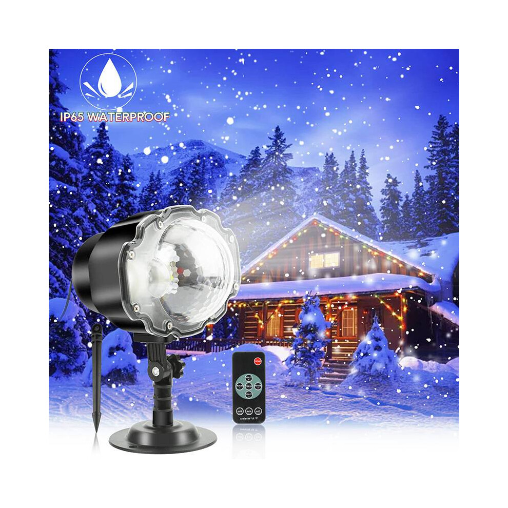 LED Projector Light Snow Falling Lights Rotatable Waterproof Outdoor Indoor Snowflake Decorations