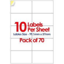 (10 Per Sheet [700 Stickers]) A4 Address Labels Self Adhesive White 70 Sheets Paper Laser Printer Inkjet Sticker