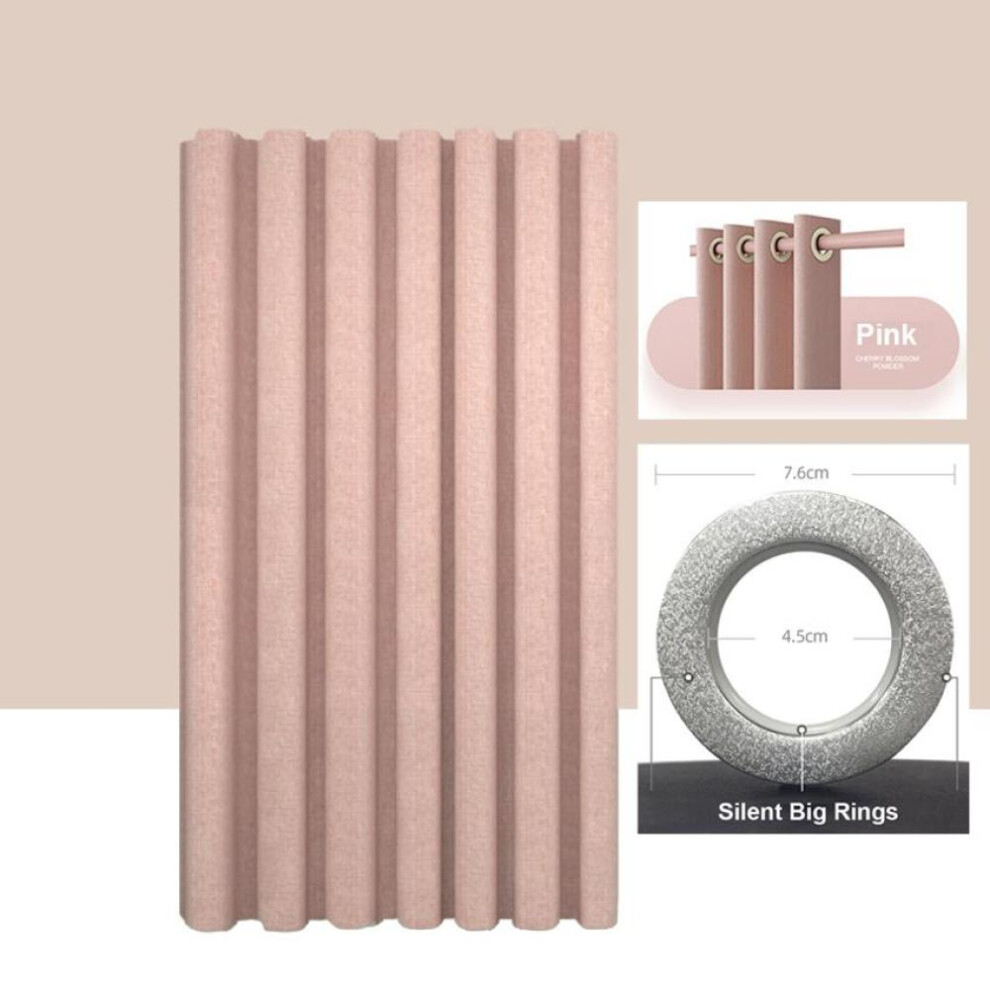 (pink, W150xH200cm) Imitation Linen Shower Curtain With Big Rings Bathroom Waterproof Thick Fabric Bath Curtains Bathtub Large Modern Bathing Cover