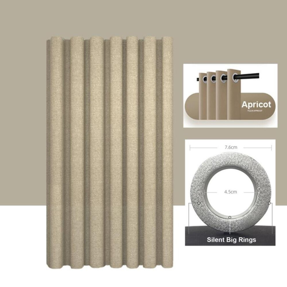 (apricot, W200xH180cm) Imitation Linen Shower Curtain With Big Rings Bathroom Waterproof Thick Fabric Bath Curtains Bathtub Large Modern Bathing Cover