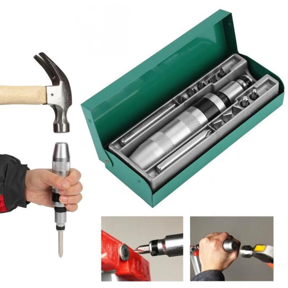 Impact Driver Screwdriver Set 13 Pcs Ratchet Bit Kit Hex Torx Bits Handle Multitools Heavy Duty Shock Socket Screw