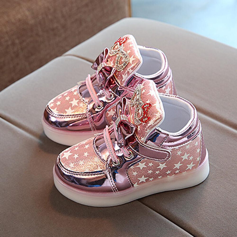 (pink, 27) Baby Fashion Sneakers Star Luminous Child Casual Colorful Light Shoes