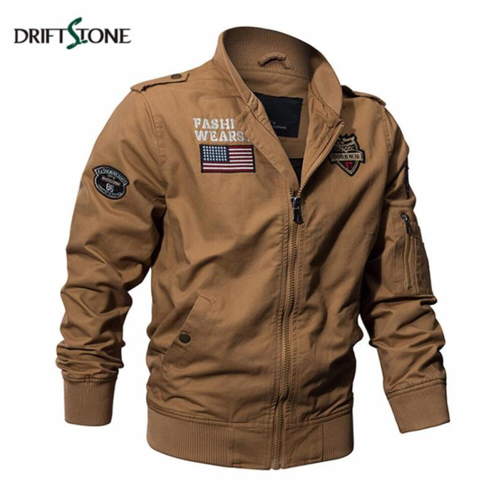 (khaki, XXL) Spring Military Jacket Men Cotton Jacket Coat Army Men &apos;s Pilot Jackets Air Force Flight Cargo Coat Xxxxl