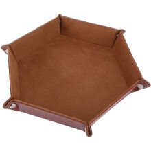 Hexagon Dice Tray Pu Leather Dice Plate Dice Tray Dice Board Foldable Bdliv