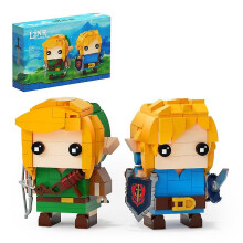 Buildmoc Breath Of The Wild Brickheadz Link Building Block Set for Zeldaed Character Collection Toys for Children Birthday Gifts334pcs with Boxpaper I