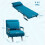 Homcom HOMCOM Single Folding 5 Position Convertible Guest Sleeper Chair Bed, Blue 2