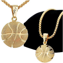 (Gold) Basketball Pendant Necklace,silver Or Gold Hollow Ball Basketball Lovers Memorial Necklace Sports Jewelry