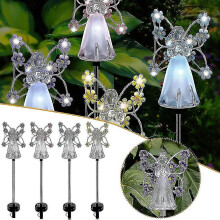 (Blue) Solar Angel Lights For Lawn Garden Decor Stake Light Ip44 Waterproof Outdoor Led Lamp Christmas Decoration