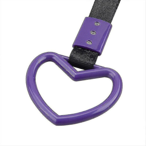 Car Bus Train Heart Handle Ring Hand Strap Warning Decor (purple)1pcs) 1
