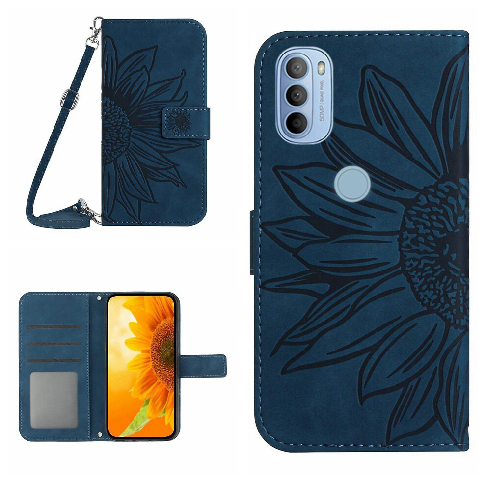 (Inky ) Skin Feel Pu Case For Motorola Moto G51 5G Blue 8107440959386