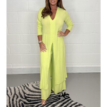(yellow, XL) Spring and Autumn Women's Pants Set Long Comfortable Casual Tops Long Pants Two-piece Set