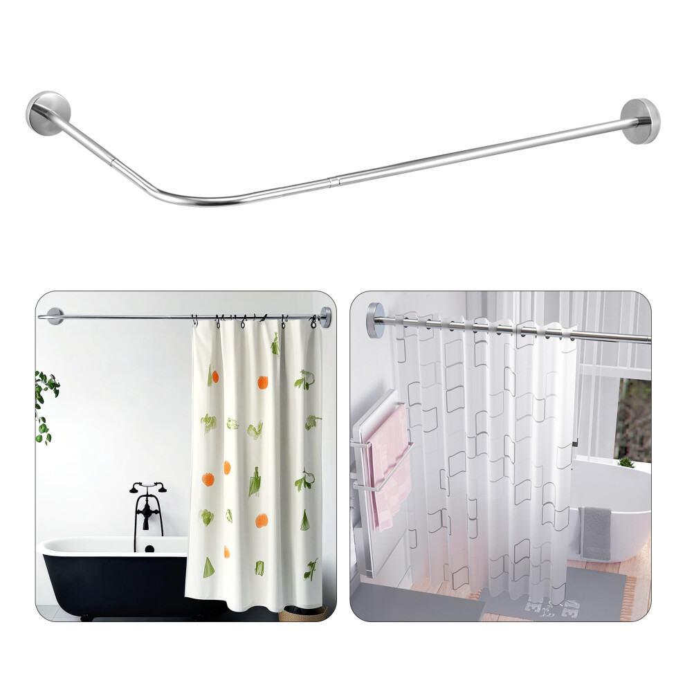 L Shape Shower Rail Rods Curtain Rod Wall Mounted Curved Bath Pole