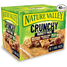Nature Valley Crunchy Granola Bars Variety Pack (40 Bars) Cereal Bars - 100% Wholegrain Oats, No Artificial Flavours, Lactose Free, Vegetarian