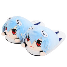 Unisex Adults Anime Ayanami Rei Winter Slippers Funny Indoor Stuffed Plush Shoes Eu35-42