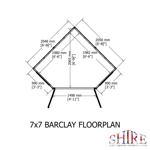 Shire Barclay 7x7 Corner Summerhouse 12mm Interlock Cladding 2