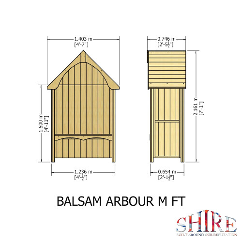 Shire Balsam 1.4x0.7m Arbour Seat 2