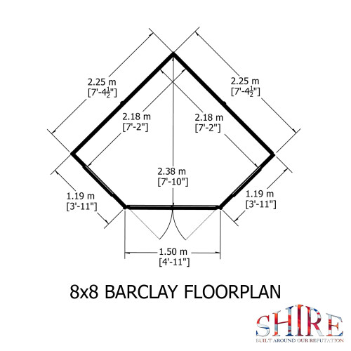 Shire Barclay 8x8 Corner Summerhouse 12mm Interlock Cladding 1