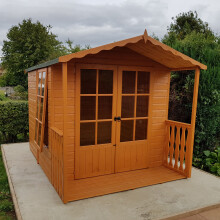 Shire Badminton 7x10 12mm interlock Clad wooden Summerhouse