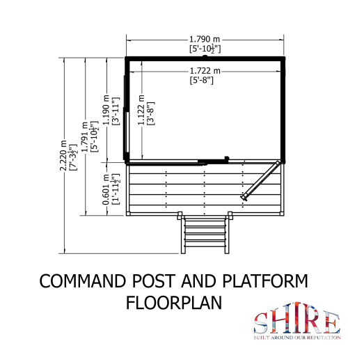Shire Command Post on Platform 6x4 Childrens Playhouse with 12mm Shiplap cladding 2