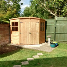 Shire Corner Shed 8x8 12mm interlock Clad wooden Shed - Outdoor Wooden Garden Shed