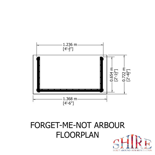 Shire Forget Me Not 1.4x0.7m Arbour Seat 1