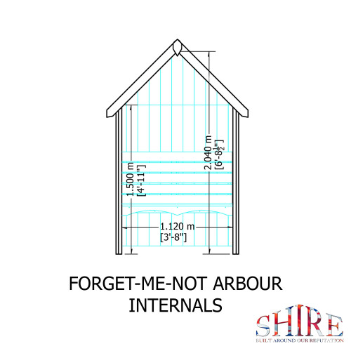 Shire Forget Me Not 1.4x0.7m Arbour Seat 2