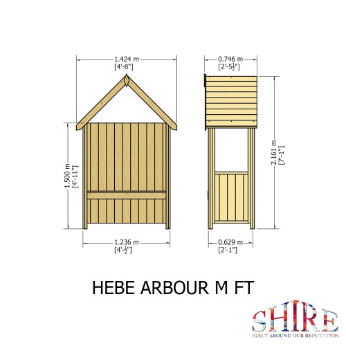 Shire Hebe 1.4x0.7m Arbour Seat 2
