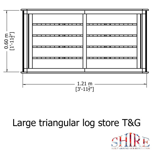 Shire Large Triangular Log Store interlock Pressure Treated 1200Wx620D 2