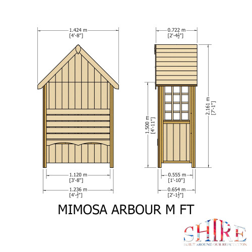 Shire Mimosa 1.4x0.7m Arbour Seat 2