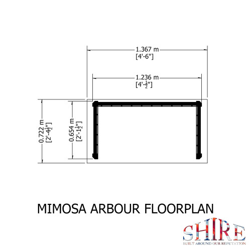 Shire Mimosa 1.4x0.7m Arbour Seat 1