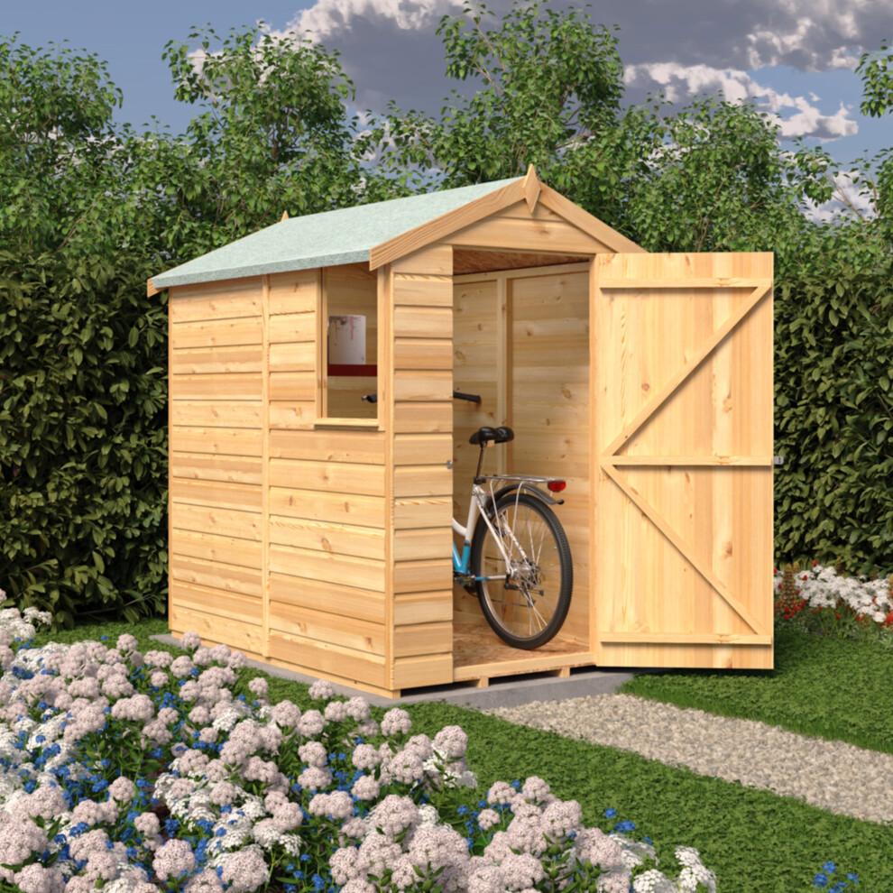 Shire Shetland 6x4ft Dip Treated Shiplap Shed - Brown - New - Image 5