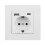 (White EU) Electrical Wall Charger Adapter Germany Plug Socket Power Outlets EU Standard 16A With Usb Type-C Charging Port PC Panel 1
